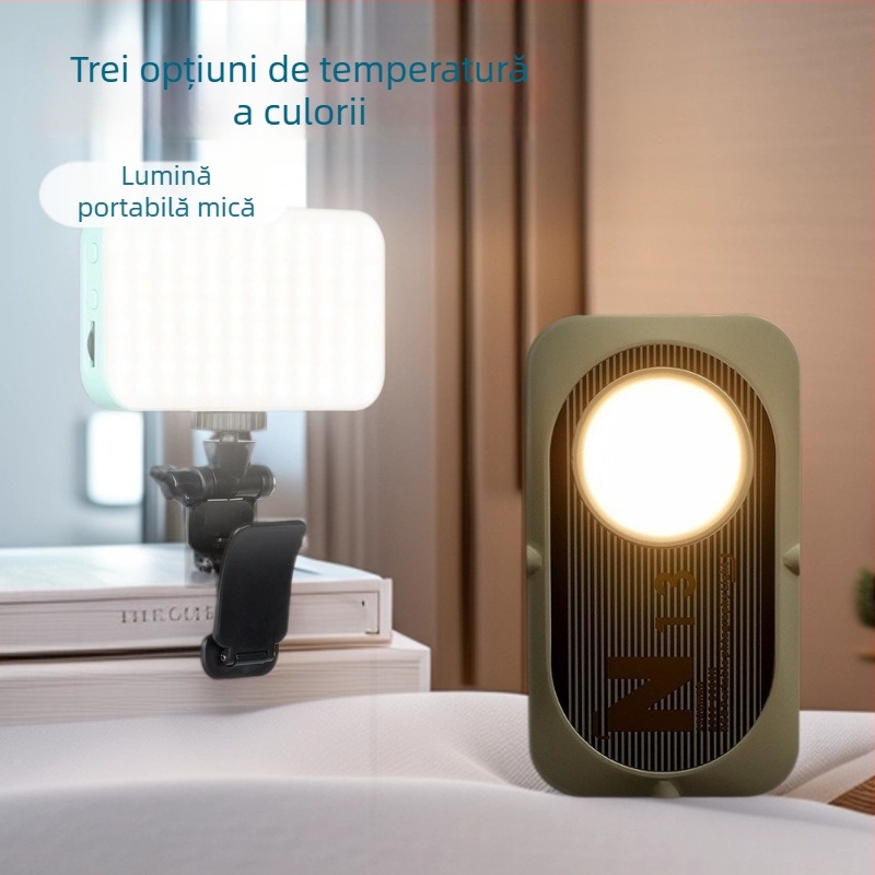 Lumină de umplere mini pentru fotografie, streaming live și selfie, YOLANS N13, 10–50W, trei temperaturi de culoare