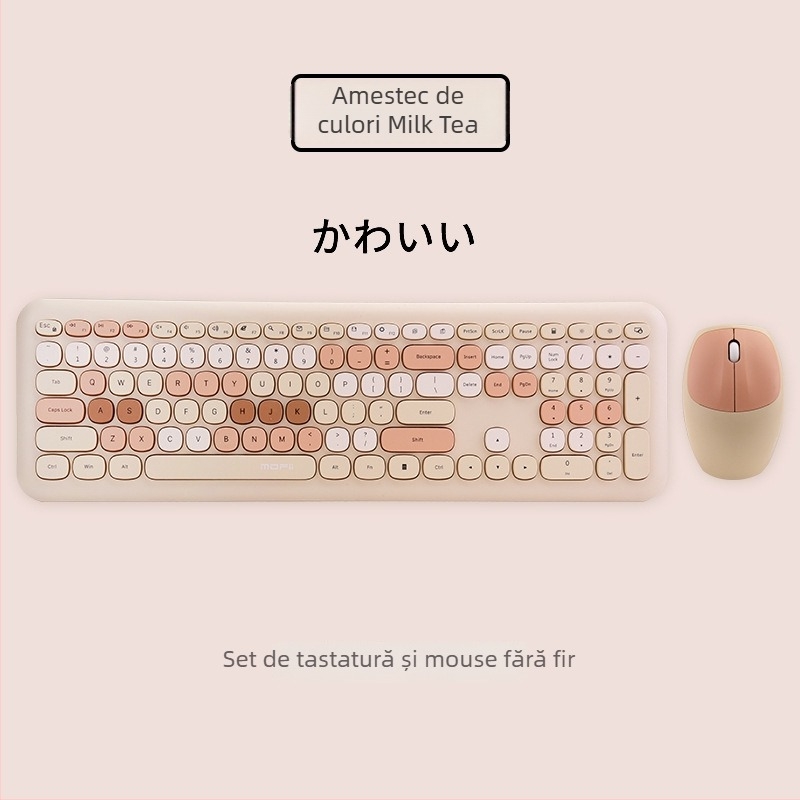 Set de tastatură și mouse fără fir, Model 666, tastatură USB, mouse USB, Mofii