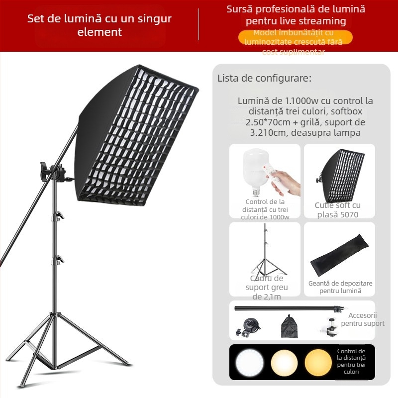 Lumină LED pentru streaming live, portretografie — 10-50W, 220V, Yu Guang, trei temperaturi de culoare