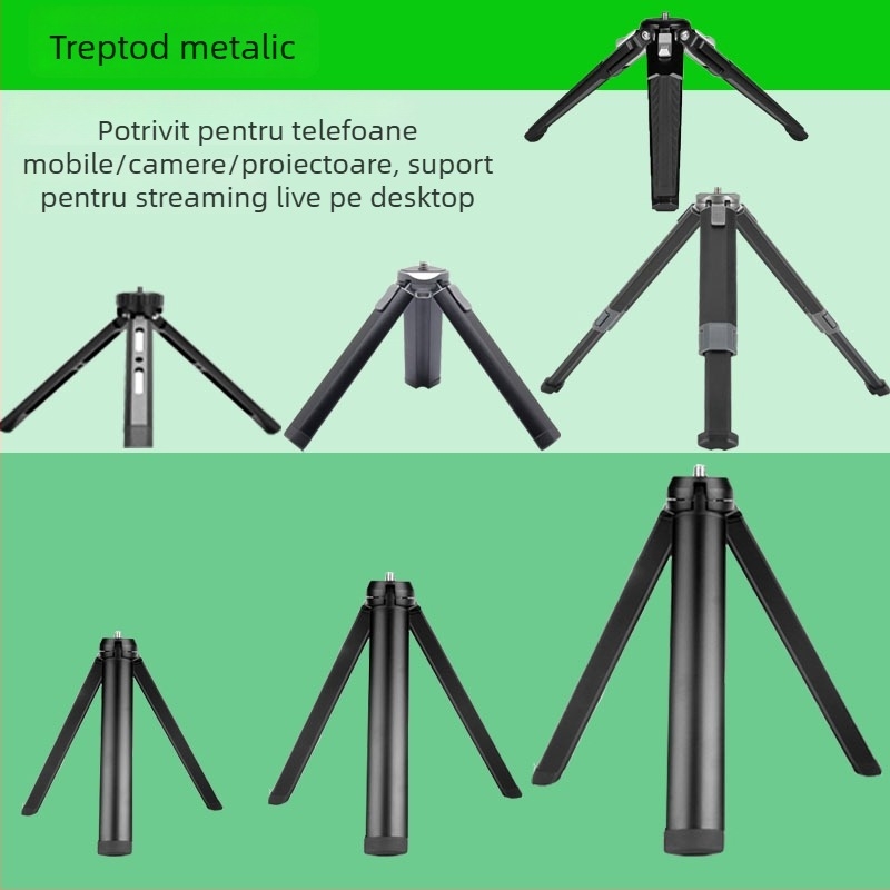 ST100 trepied de birou din aliaj de aluminiu, reglaj telescopic în două etape, înălțime 11.5–30 cm, capacitate de încărcare până la 2 kg