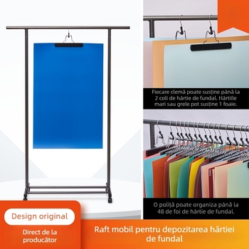 Raft mobil pentru depozitarea hârtiei de fond, pentru fotografie, cu protecție împotriva îndoirii, cutei și petelor de ulei — Light and Shadow Stars