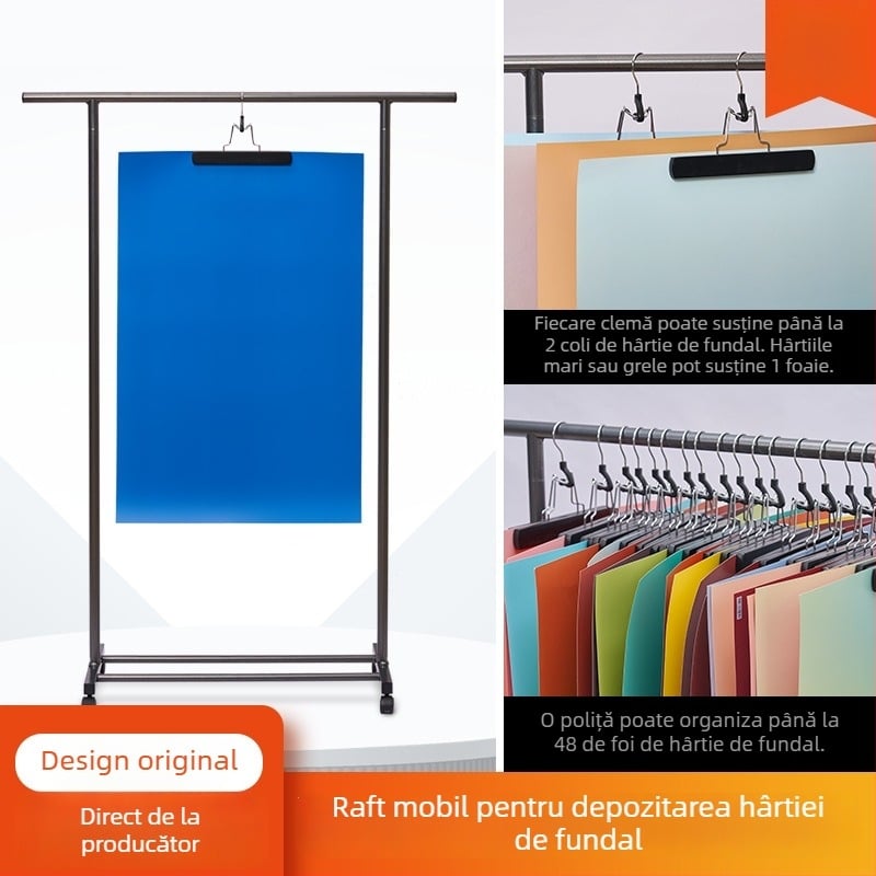 Raft mobil pentru depozitarea hârtiei de fond, pentru fotografie, cu protecție împotriva îndoirii, cutei și petelor de ulei — Light and Shadow Stars