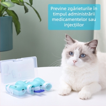 Pantofi pentru laba pisicii la baie – cauciuc moale, anti-zgâriere, pentru administrarea medicamentelor