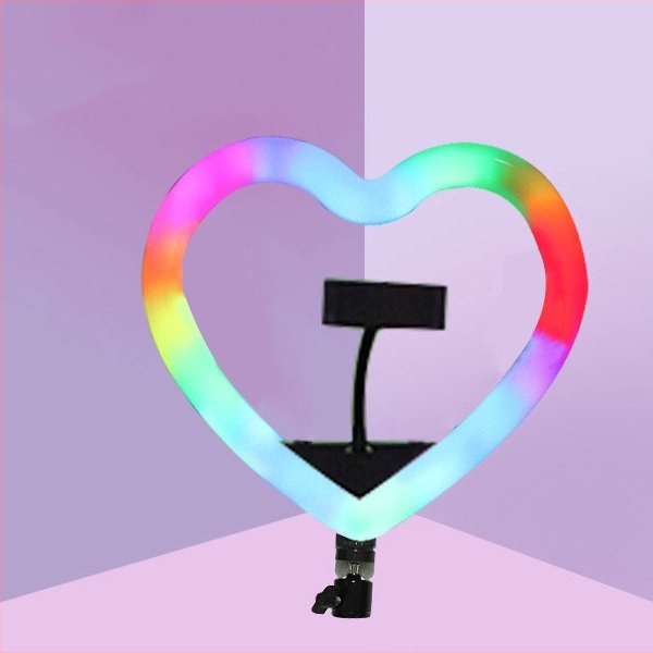 Lumină LED în formă de inimă pentru live streaming pe telefon — 6W, 5V, model JM-LR06, iluminare pentru transmisiuni live, personalizabilă