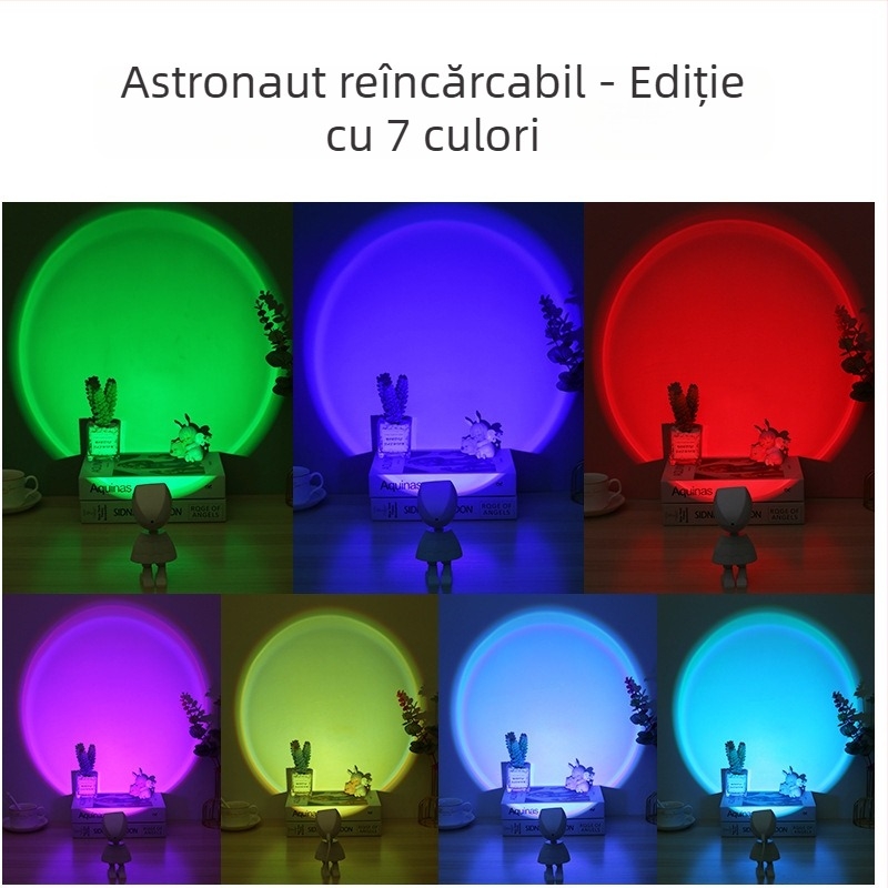 Lampă ambientală apus de soare pentru fotografie și transmisiuni live — alimentare USB cu baterie încorporată; fără control inteligent; alte caracteristici