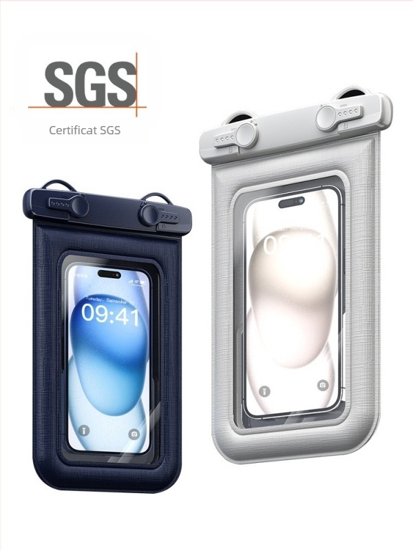 Husă impermeabilă pentru telefon IPX8, cu ecran tactil, design plutitor din burete, curea crossbody, volum mare, potrivită pentru telefoane până la 7,2 inch