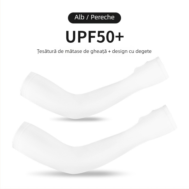 Manșete pentru brațe pentru activități în aer liber — material Spandex/Lycra, silicon antiderapant pe partea superioară, logo imprimat, cusături cu patru ace pe șase fire, unisex