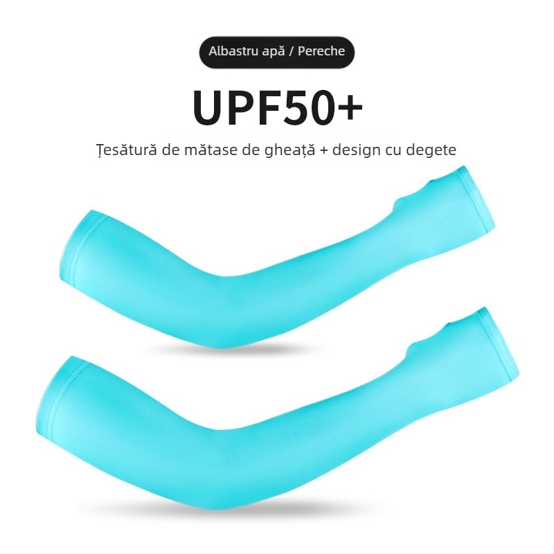 Manșete pentru brațe pentru activități în aer liber — material Spandex/Lycra, silicon antiderapant pe partea superioară, logo imprimat, cusături cu patru ace pe șase fire, unisex