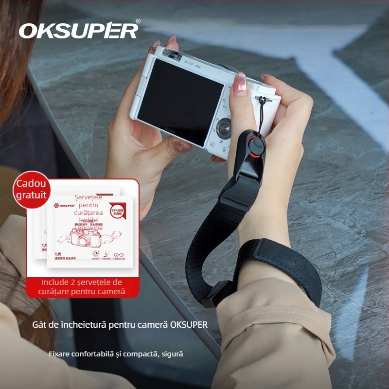 Bretea de încheietură pentru cameră, cu eliberare rapidă, închidere magnetică, anti-pierdere, anti-cădere (Brand OKSPUER; Model Rotten Wood Series; Lansare pe piață: 2024; Serviciu post-vânzare: National Joint Insurance; Factură disponibilă)