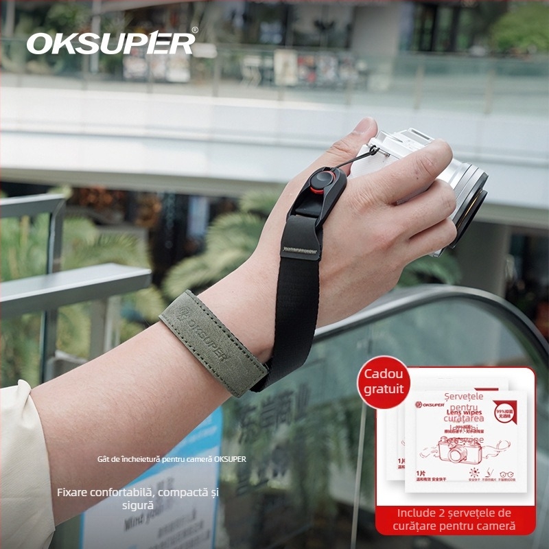 Bretea de încheietură pentru cameră, cu eliberare rapidă, închidere magnetică, anti-pierdere, anti-cădere (Brand OKSPUER; Model Rotten Wood Series; Lansare pe piață: 2024; Serviciu post-vânzare: National Joint Insurance; Factură disponibilă)