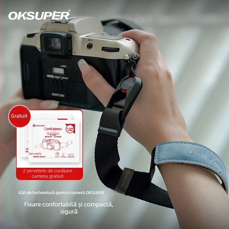 Bretea de încheietură pentru cameră, cu eliberare rapidă, închidere magnetică, anti-pierdere, anti-cădere (Brand OKSPUER; Model Rotten Wood Series; Lansare pe piață: 2024; Serviciu post-vânzare: National Joint Insurance; Factură disponibilă)