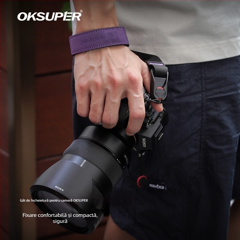 Bretea de încheietură pentru cameră, cu eliberare rapidă, închidere magnetică, anti-pierdere, anti-cădere (Brand OKSPUER; Model Rotten Wood Series; Lansare pe piață: 2024; Serviciu post-vânzare: National Joint Insurance; Factură disponibilă)