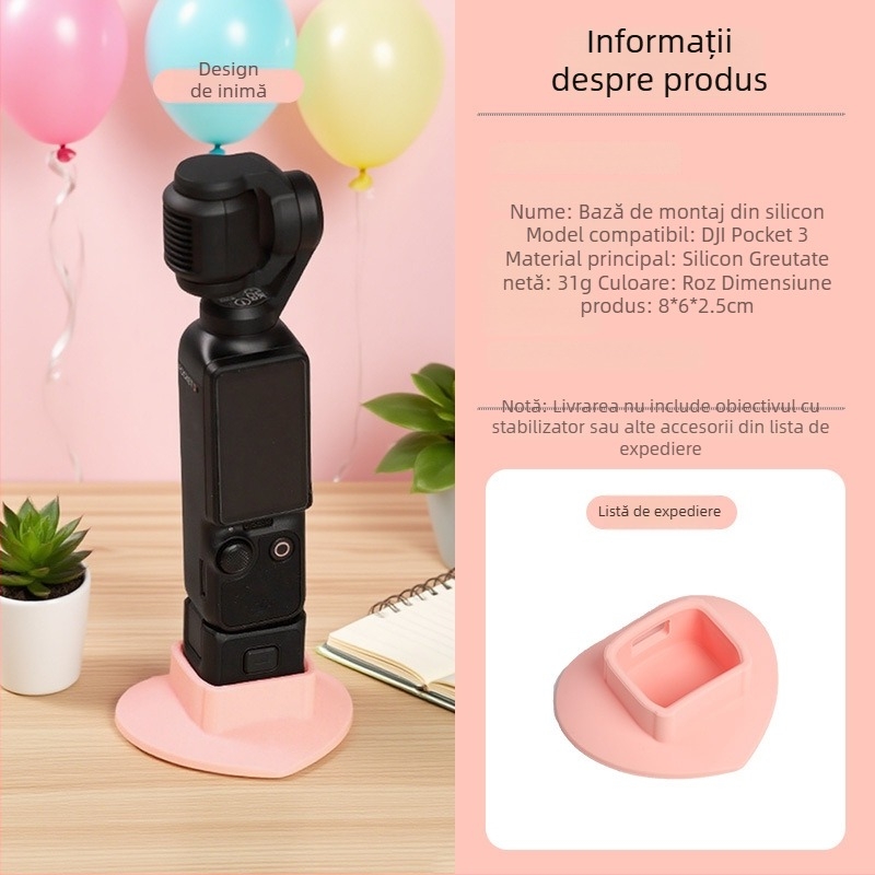 Carcasă din silicon pentru Pocket3 cu suport anti-alunecare și extensie