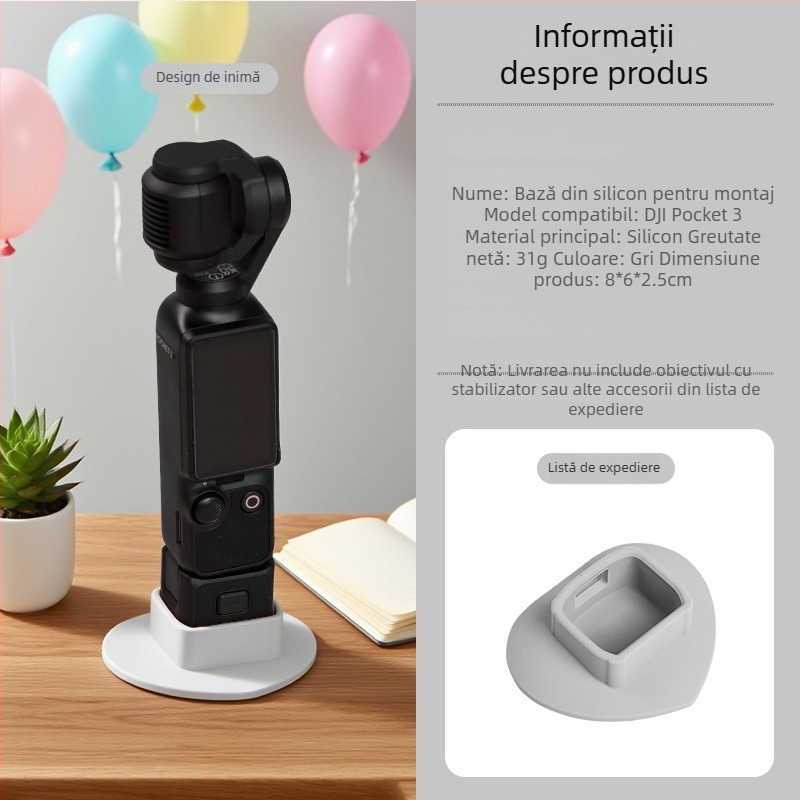 Carcasă din silicon pentru Pocket3 cu suport anti-alunecare și extensie