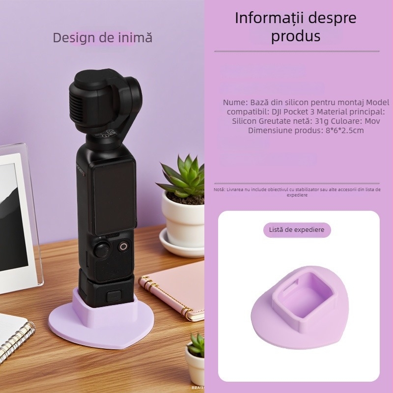 Carcasă din silicon pentru Pocket3 cu suport anti-alunecare și extensie