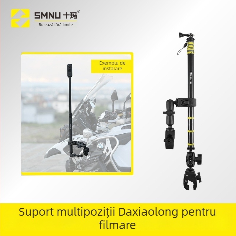 Suport fotografic, set în formă de U pentru filmări cu mai multe camere; aliaj de aluminiu; încărcare 500 g; 3 secțiuni; compatibil cu motocicletă