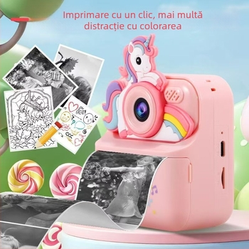 Cameră pentru copii cu imprimare instantă, model Y900, 1080P, card TF, carcasă ABS+silicone, lansare 2025