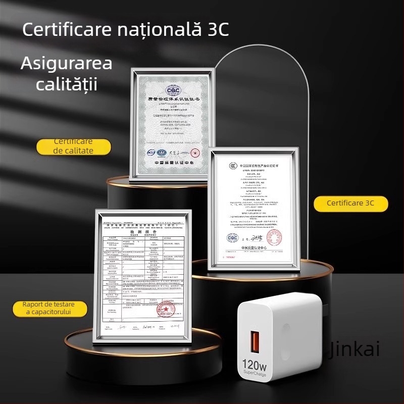 Încărcător rapid de 120W pentru Huawei, Honor, Oppo și dispozitive Android — QC 4.0, ieșire 120W, compatibil universal