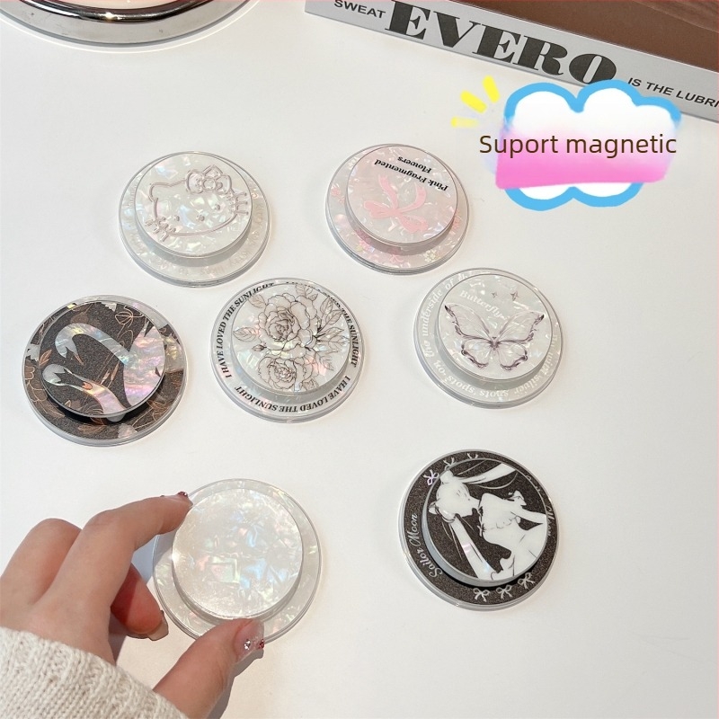 SJ-Moulding suport magnetic pentru telefon cu bază oglindă, rotire de 360°, acrilic, compatibil cu toate telefoanele mobile, model SJ-LX0085, pentru videoclipuri scurte