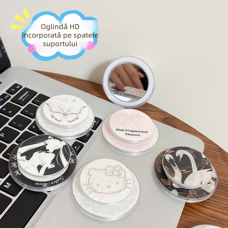 SJ-Moulding suport magnetic pentru telefon cu bază oglindă, rotire de 360°, acrilic, compatibil cu toate telefoanele mobile, model SJ-LX0085, pentru videoclipuri scurte