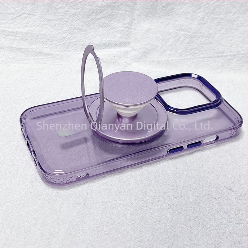 Suport magnetic pentru telefon cu montaj snap-on, braț telescopic pliabil, bază circulară cu ventuză magnetică, compatibil universal, materiale ABS+TPU+magnet+aluminiu