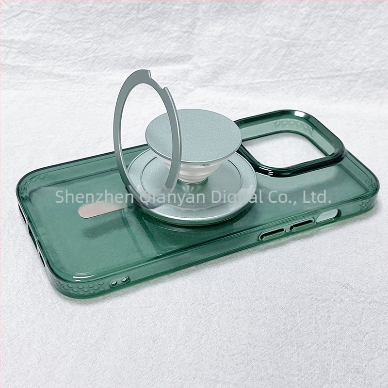 Suport magnetic pentru telefon cu montaj snap-on, braț telescopic pliabil, bază circulară cu ventuză magnetică, compatibil universal, materiale ABS+TPU+magnet+aluminiu