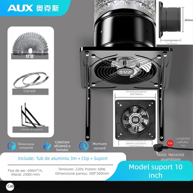 Ventilator de evacuare pentru bucătărie AUX-APK20, montaj suspendat, 220V, 85W, control mecanic