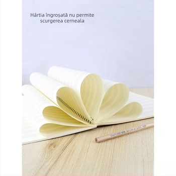 Caiet pentru notare pe cinci linii, pagini detașabile, spațiu mare pentru partituri de pian și teorie muzicală, pentru studenți (hârtie 40 g/m², până la 50 de pagini)