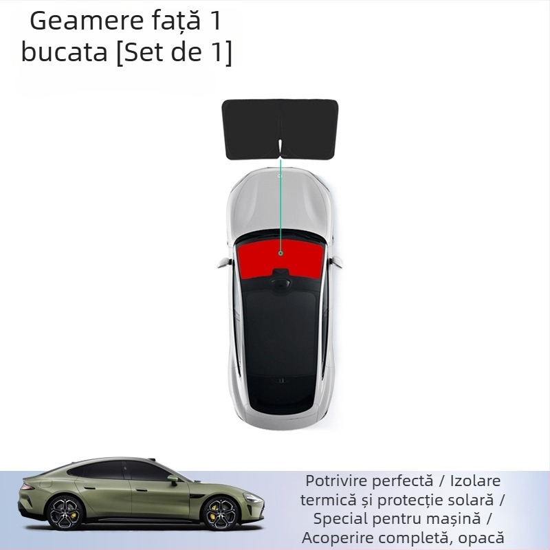 Cortină de protecție solară pentru Xiaomi SU7 - pentru parbrizul din față și geamurile laterale, silicon, montaj cu clipsuri