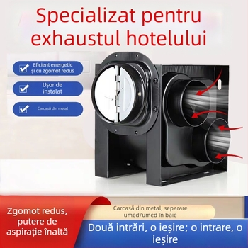 Ventilator de canal split, ventilație 1-2 pentru baie și bucătărie, HF18B, 220V, 40W, Eficiență energetică II, Control mecanic