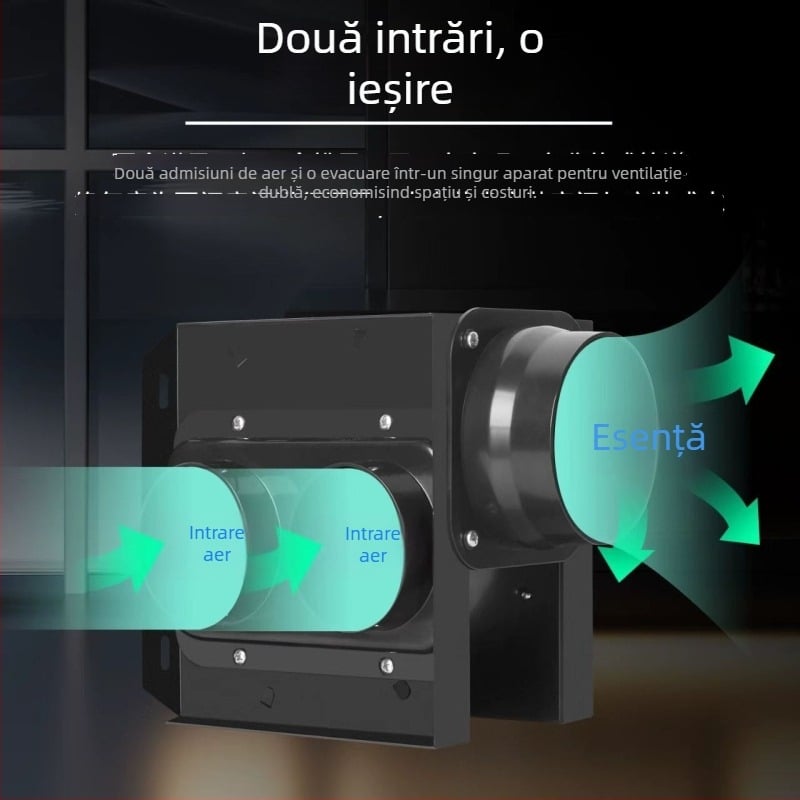Ventilator de canal split, ventilație 1-2 pentru baie și bucătărie, HF18B, 220V, 40W, Eficiență energetică II, Control mecanic