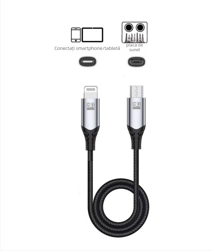 Carte de sunet OTG pentru streaming live cu DAC, USB 2.0, divizare 1:2