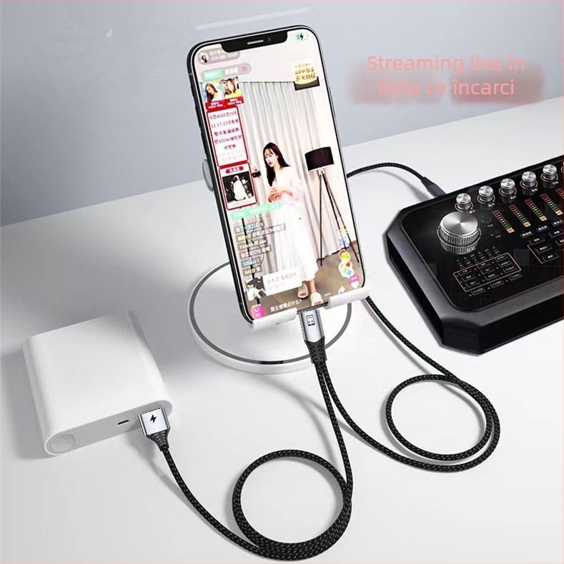Carte de sunet OTG pentru streaming live cu DAC, USB 2.0, divizare 1:2