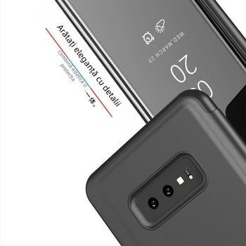 Carcasă din piele pentru telefon cu oglindă verticală — electroplating PC + piele PU, placare în vid, personalizabil, stil business/lux