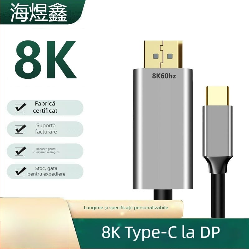 Cablu Type-C la DP, 4K60Hz, nucleu din cupru, cablu patch