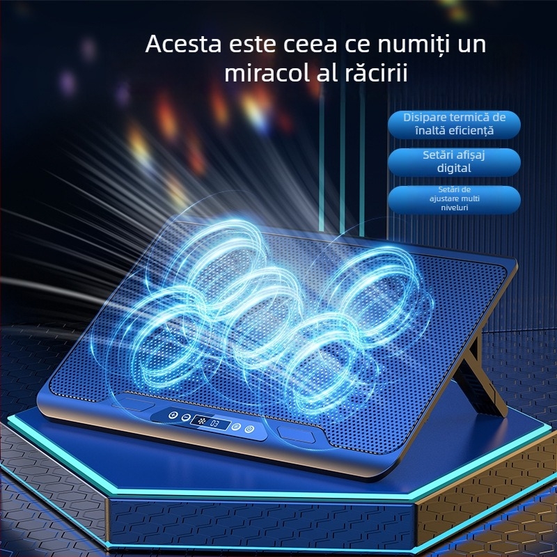 Suport de răcire pentru laptop cu două ventilatoare, plasă metalică, cablu de 50 cm, greutate 0,7–1,1 kg