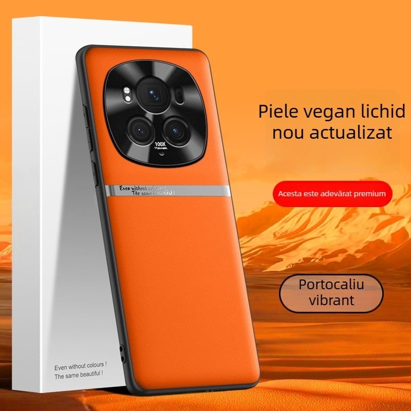 Carcasă pentru Honor Magic6 Pro – Gel de silice lichid, strat de veneer cu inserție de aur, protecție împotriva căderilor, disipare a căldurii, antiamprente