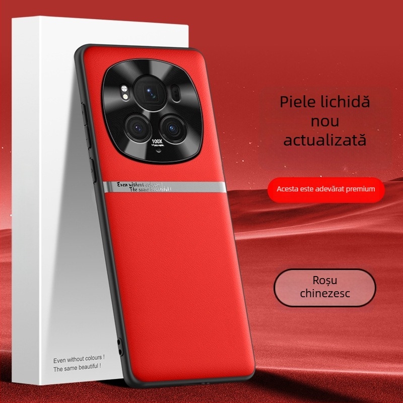 Carcasă pentru Honor Magic6 Pro – Gel de silice lichid, strat de veneer cu inserție de aur, protecție împotriva căderilor, disipare a căldurii, antiamprente