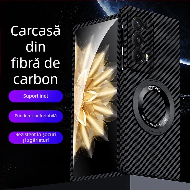 Carcasă din fibră de carbon pentru Huawei Honor MagicV2 pliabil, husă rigidă VS2, protecție completă a marginilor