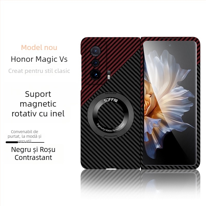 Carcasă din fibră de carbon pentru Huawei Honor MagicV2 pliabil, husă rigidă VS2, protecție completă a marginilor