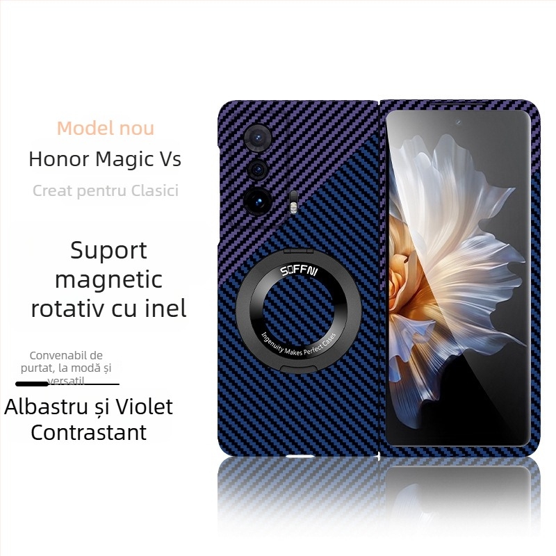 Carcasă din fibră de carbon pentru Huawei Honor MagicV2 pliabil, husă rigidă VS2, protecție completă a marginilor