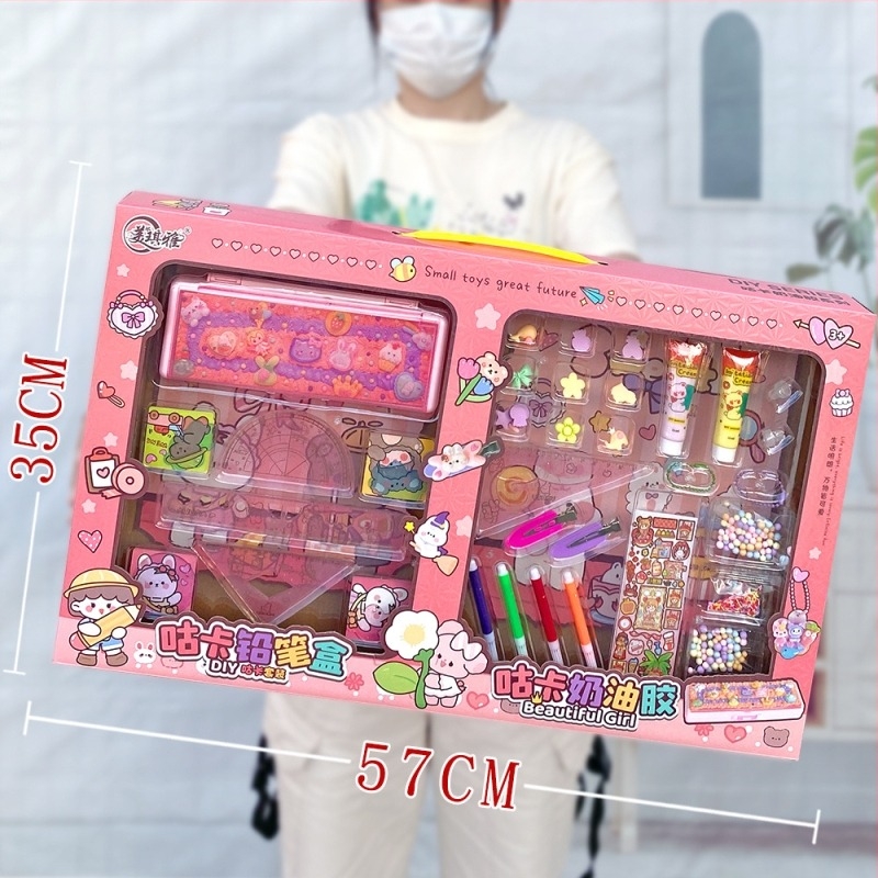 Kit DIY pentru joc de rol – cutie cadou Guka cu lipici cremă și autocolante, pictură, jucării pentru copii 4–6 ani, plastic, ambalaj cutie