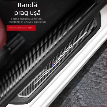 Prag ușă BMW – aspect fibră de carbon real, rezistent la zgârieturi și uzură