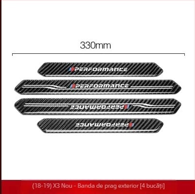 Prag ușă BMW – aspect fibră de carbon real, rezistent la zgârieturi și uzură