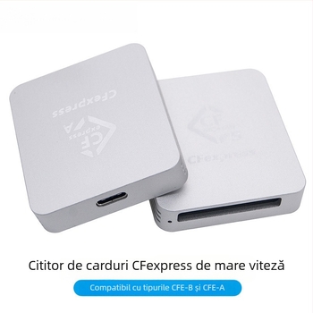 Cititor CFexpress pentru Type A/B, USB 3.1 Type-C, Carcasă CNC din aluminiu, Extern, 60 g
