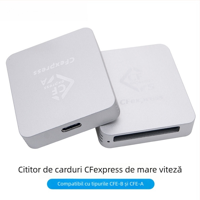 Cititor CFexpress pentru Type A/B, USB 3.1 Type-C, Carcasă CNC din aluminiu, Extern, 60 g