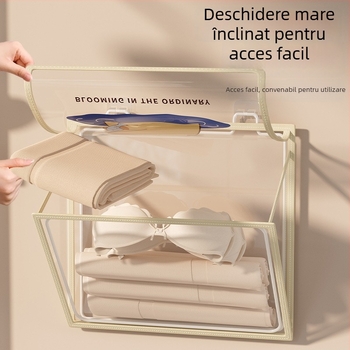 Raft de depozitare pentru baie, pe perete, pliere, montaj fără găuri, organizator PVC, model SND6039