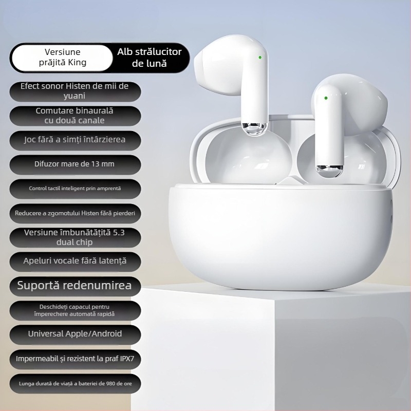 Y3 căști wireless in-ear cu afișaj digital, anulare zgomot activ, durată mare de viață a bateriei, Bluetooth 5.0, IPX3 rezistente la apă, stil sport