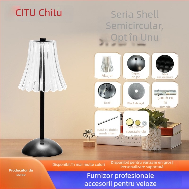 Lampă de birou, model semicerc, din metal artistic, personalizabilă, lampă pentru noptieră de dormitor