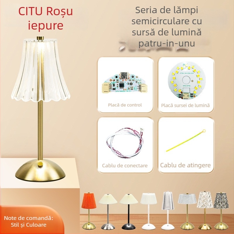 Lampă de birou, model semicerc, din metal artistic, personalizabilă, lampă pentru noptieră de dormitor